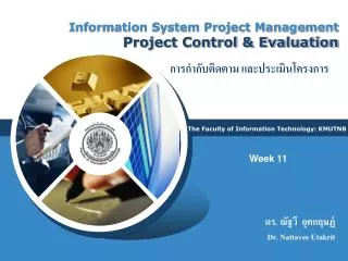 Information System Project Management Project Control &amp; Evaluation