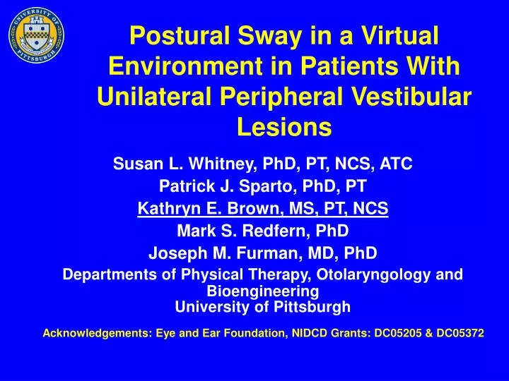 postural sway in a virtual environment in patients with unilateral peripheral vestibular lesions