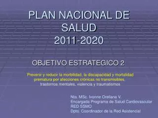 PLAN NACIONAL DE SALUD 2011-2020