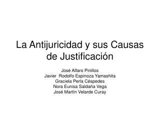 La Antijuricidad y sus Causas de Justificación