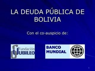 LA DEUDA PÚBLICA DE BOLIVIA