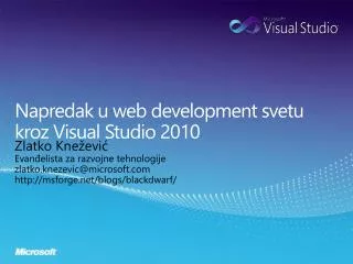 Napredak u web development svetu kroz Visual Studio 2010