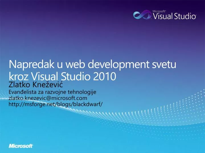 napredak u web development svetu kroz visual studio 2010