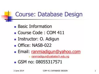 Course: Database Design