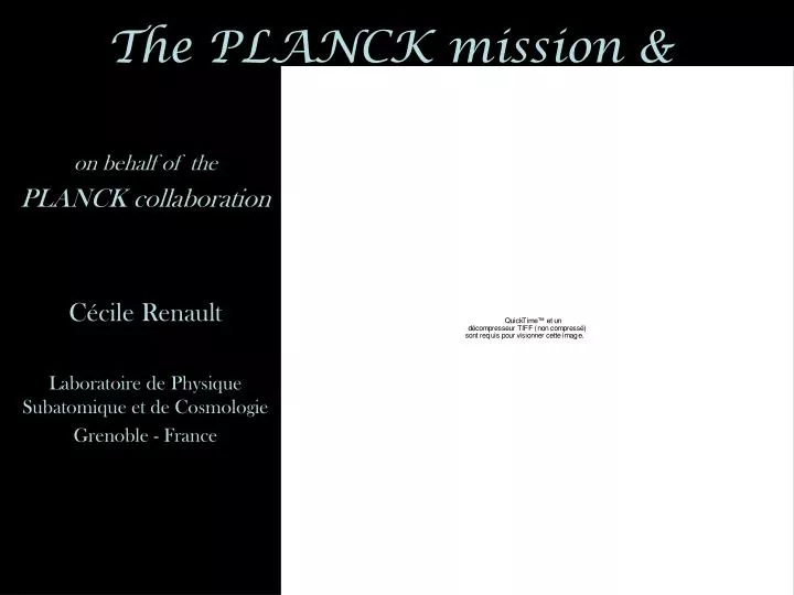 the planck mission