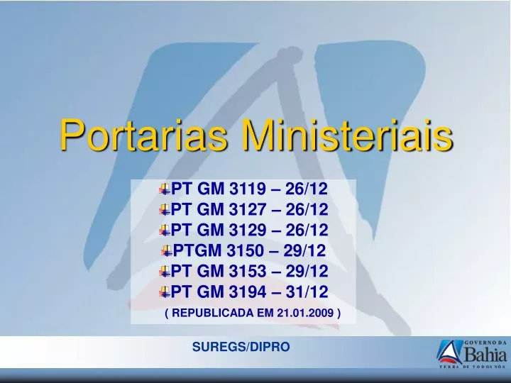 portarias ministeriais