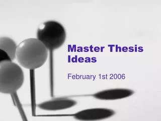 Master Thesis Ideas