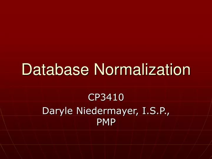 database normalization