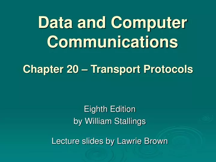 data and computer communications