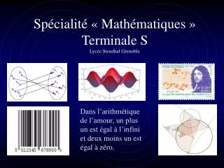 Spécialité « Mathématiques » Terminale S Lycée Stendhal Grenoble