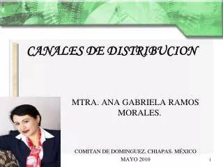 MTRA. ANA GABRIELA RAMOS MORALES. COMITAN DE DOMINGUEZ, CHIAPAS. MÉXICO MAYO 2010