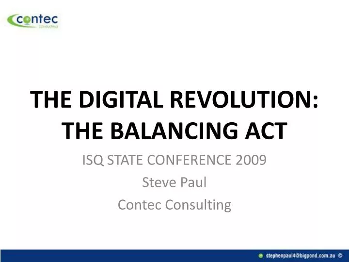 the digital revolution the balancing act