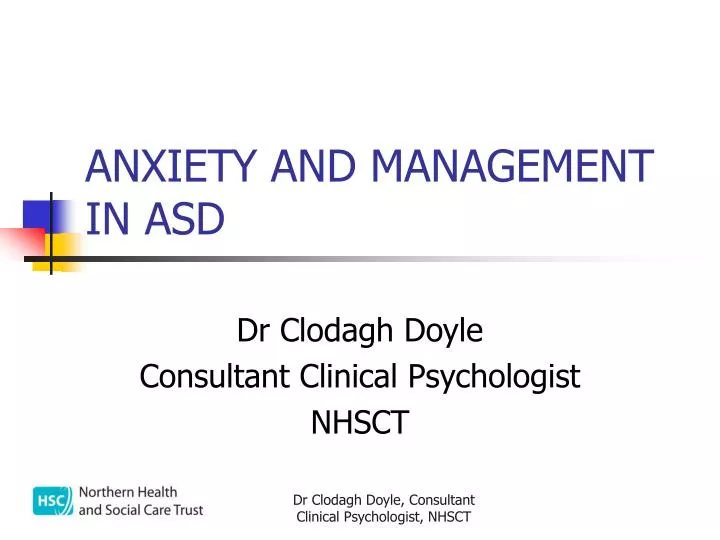 anxiety and management in asd