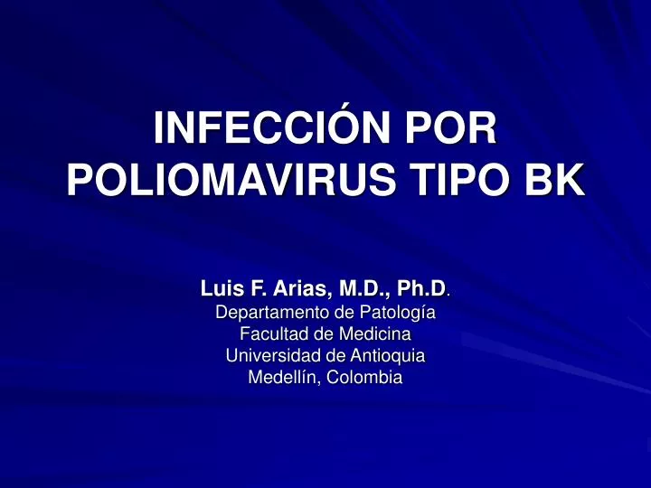 infecci n por poliomavirus tipo bk