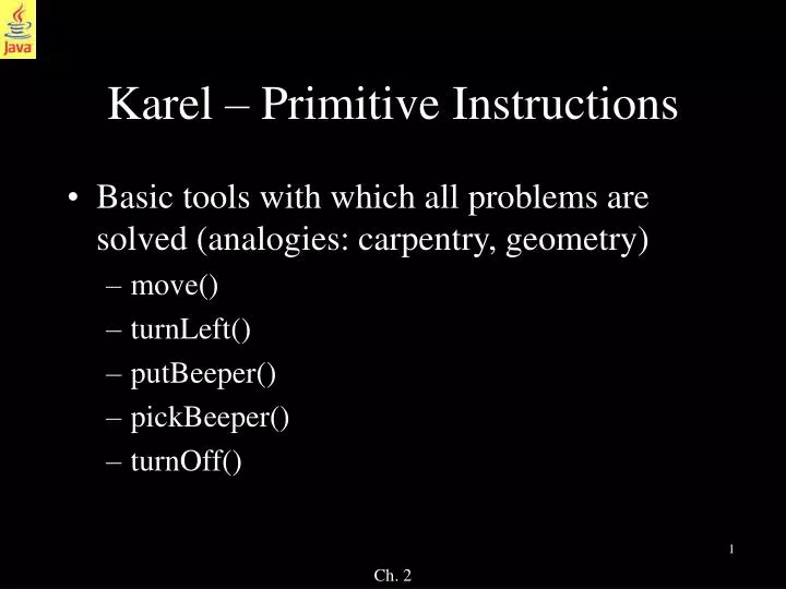 karel primitive instructions