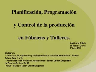 planificaci n programaci n y control de la producci n en f bricas y talleres