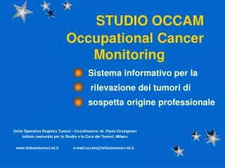 studio occam occupational cancer monitoring