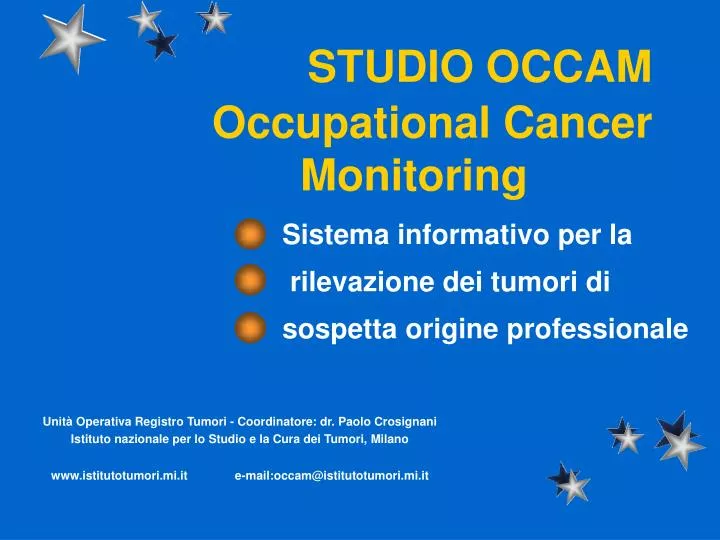 studio occam occupational cancer monitoring