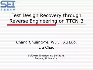 Test Design Recovery through Reverse Engineering on TTCN-3