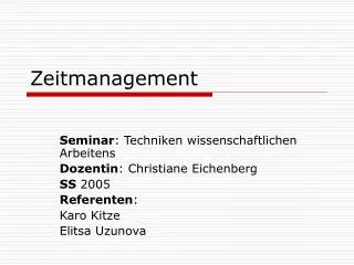 Zeitmanagement