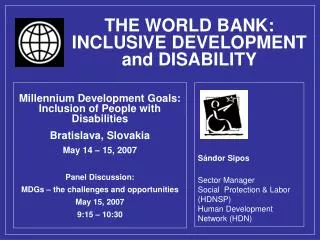 THE WORLD BANK: INCLUSIVE DEVELOPMENT and DISABILITY