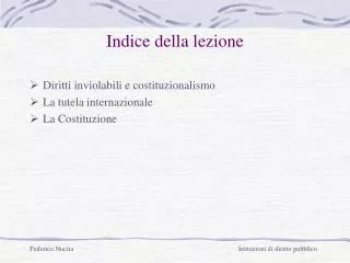 Indice della lezione