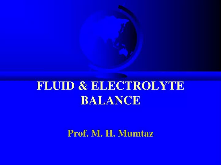 fluid electrolyte balance