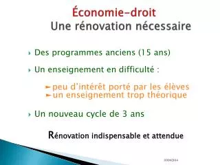 conomie droit une r novation n cessaire