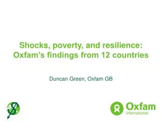 Shocks, poverty, and resilience: Oxfam’s findings from 12 countries