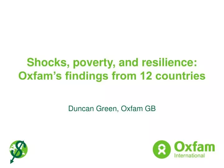 shocks poverty and resilience oxfam s findings from 12 countries