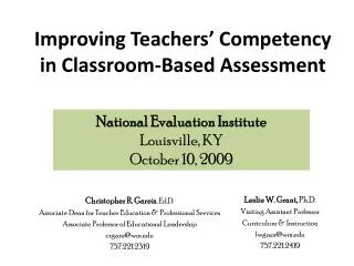 Improving Teachers’ Competency in Classroom-Based Assessment