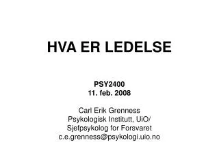 hva er ledelse