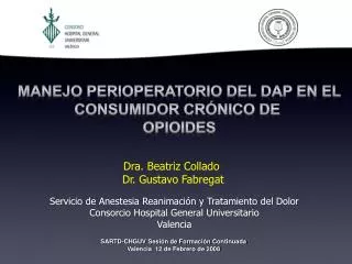 Dra. Beatriz Collado Dr. Gustavo Fabregat