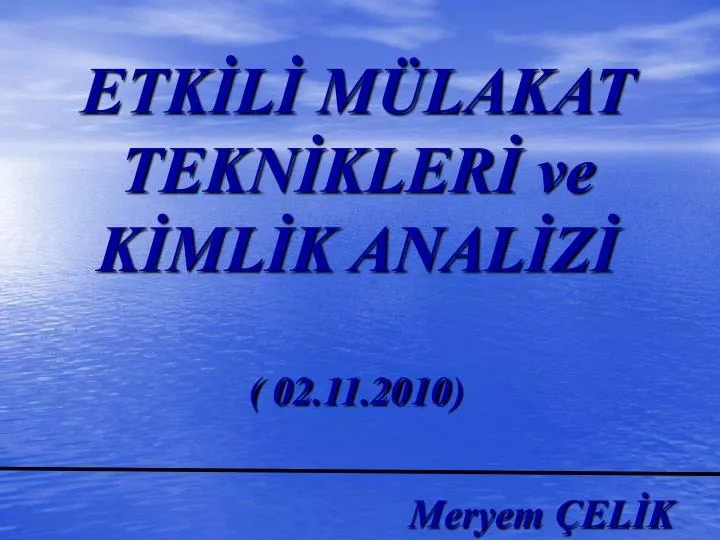 etk l m lakat tekn kler ve k ml k anal z 02 11 2010