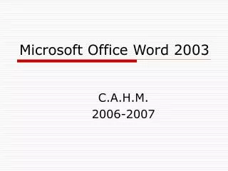 microsoft office word 2003