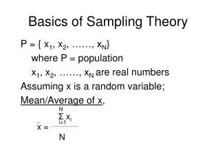 Basics of Sampling Theory