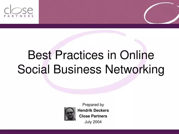 best practices in online social business networking