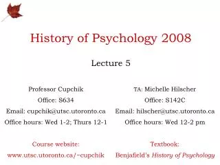 History of Psychology 2008