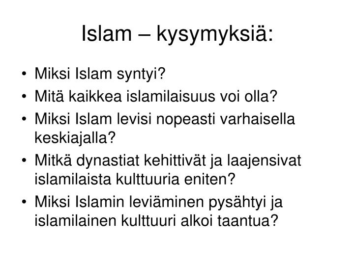 islam kysymyksi