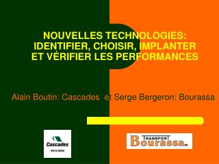 nouvelles technologies identifier choisir implanter et v rifier les performances