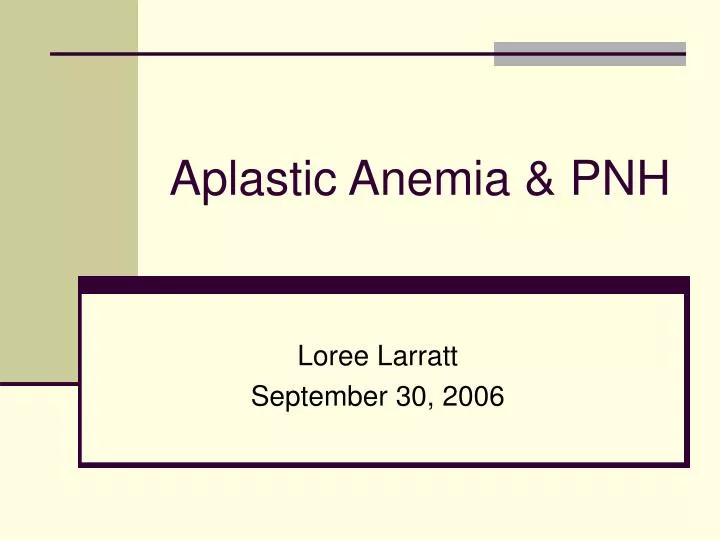 aplastic anemia pnh