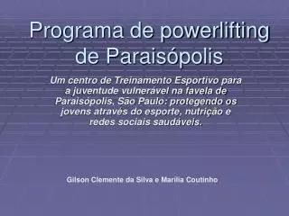 Programa de powerlifting de Paraisópolis