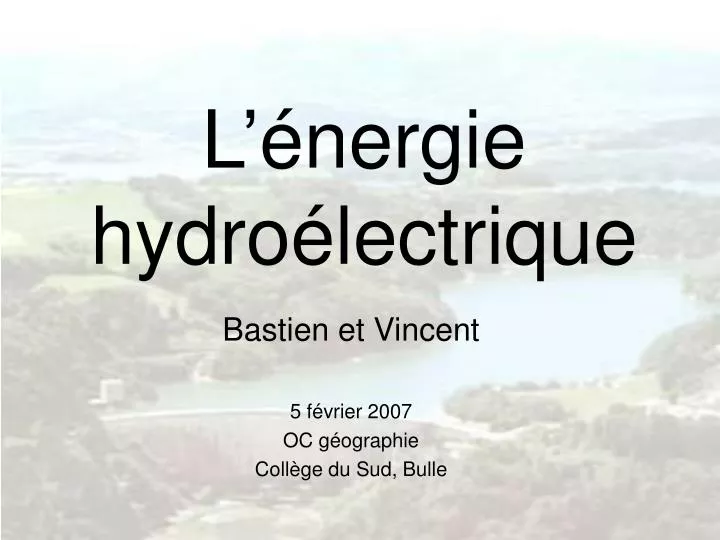 l nergie hydro lectrique