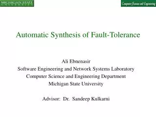 Automatic Synthesis of Fault-Tolerance