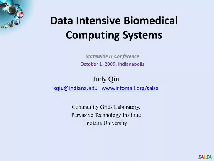 data intensive biomedical computing systems