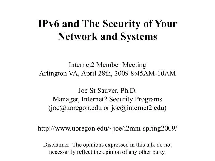 ipv6 and the security of your network and systems