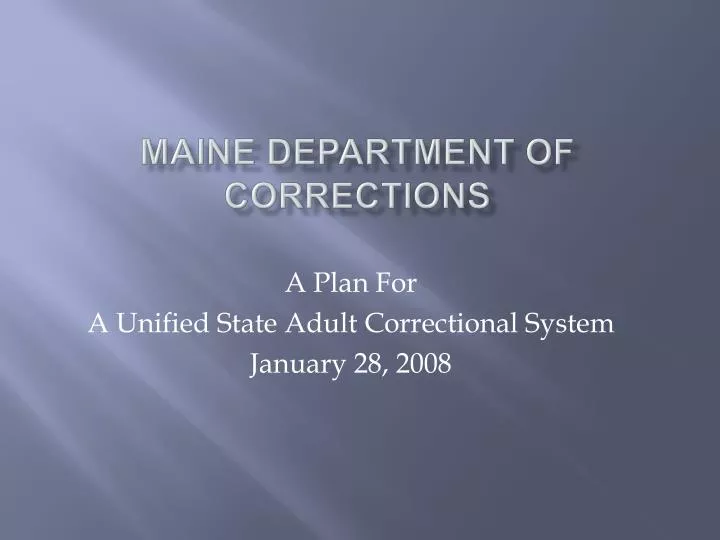 maine department of corrections