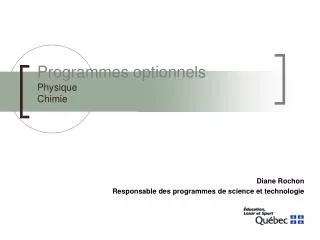 programmes optionnels physique chimie