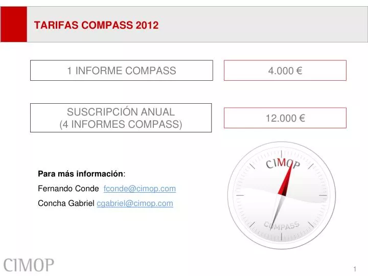 tarifas compass 2012