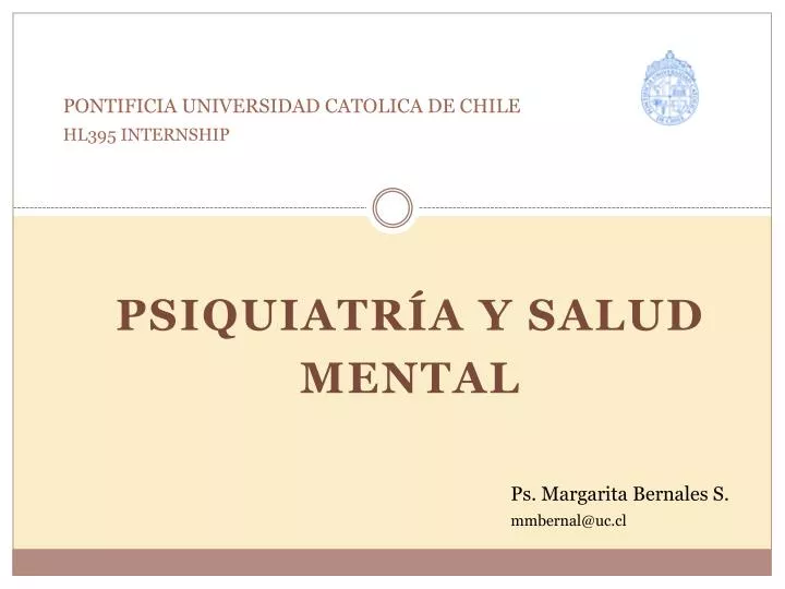 pontificia universidad catolica de chile hl395 internship